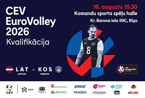 Izrādes "CEV EuroVolley 2026 kvalifikācijas spēle vīriešiem: LAT vs KOS" attels