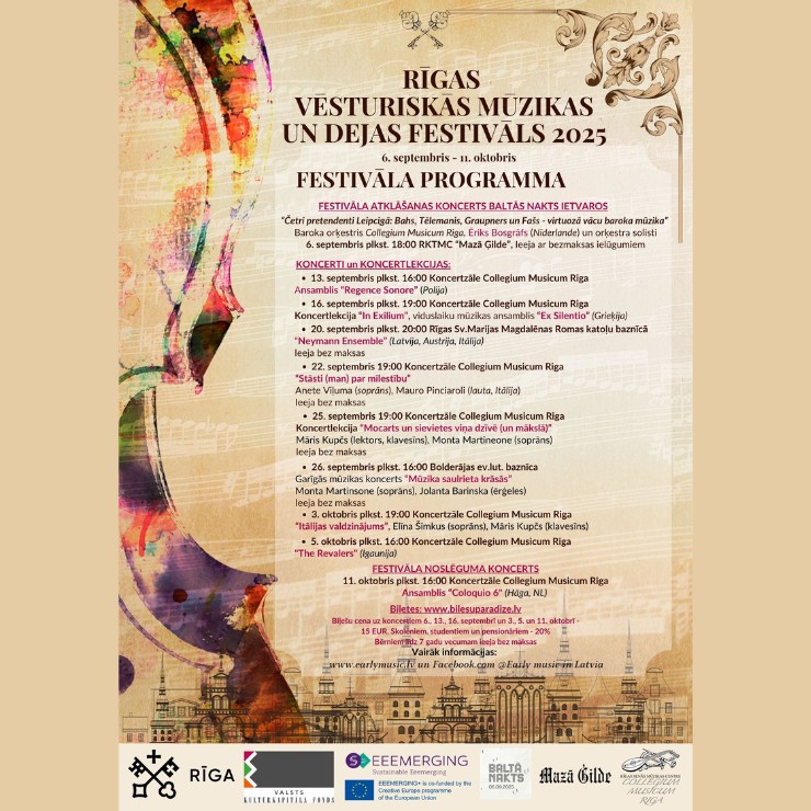 Izrādes "Rīgas Vēsturiskās Mūzikas un dejas festivāls 2025 | Koncerts – ansamblis “Regence Sonore” (Polija)" attels
