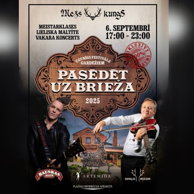 Izrādes "PASĒDĒT UZ BRIEŽA | Ugunīgs festivāls gardēžiem" attels