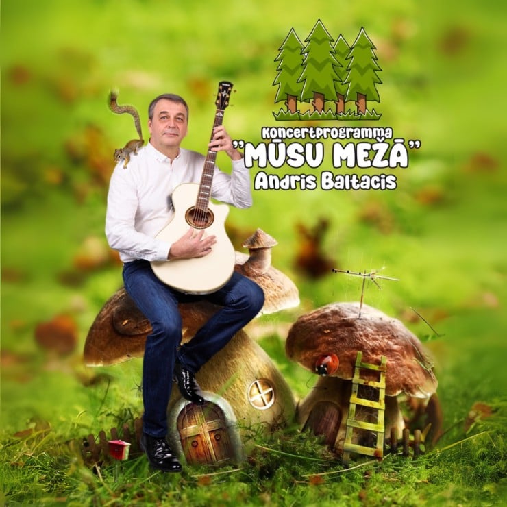 Izrādes "Dziesmots koncertstāsts “Mūsu mežā” kopā ar mūziķi Andri Baltaci Mazmežotnes muižā" attels