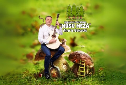 Izrādes "Dziesmots koncertstāsts “Mūsu mežā” kopā ar mūziķi Andri Baltaci Mazmežotnes muižā" attels