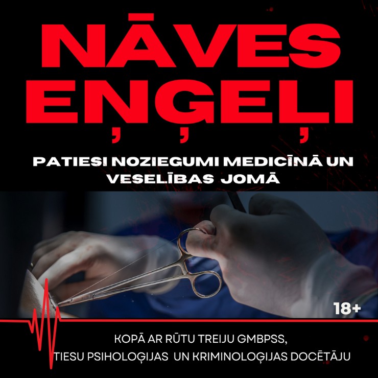 Izrādes "NĀVES EŅĢEĻI | Rūtas Treijas izklaidējoši informatīva lekcijizrāde par noziegumiem medicīnā un veselības jomā" attels