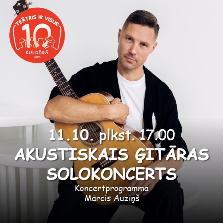 Izrādes "Mārča Auziņa “Akustiskais ģitāras solokoncerts” – Teātris ir visur Kuldīgā 2025" attels