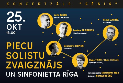 Izrādes "PIECU SOLISTU ZVAIGZNĀJS UN SINFONIETTA RĪGA" attels