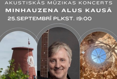 Izrādes "Minhauzena pasaule — akustisks dziesmu un stāstu vakars ar Juri Hiršu" attels