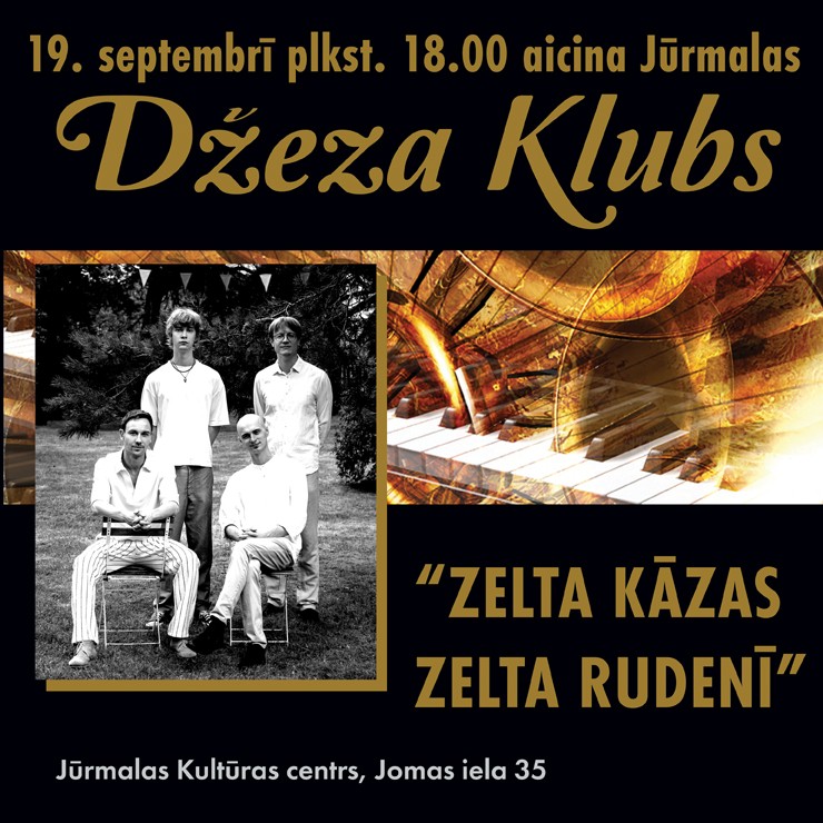 Izrādes "“ZELTA KĀZAS ZELTA RUDENĪ” Aicina Jūrmalas Džeza klubs!" attels
