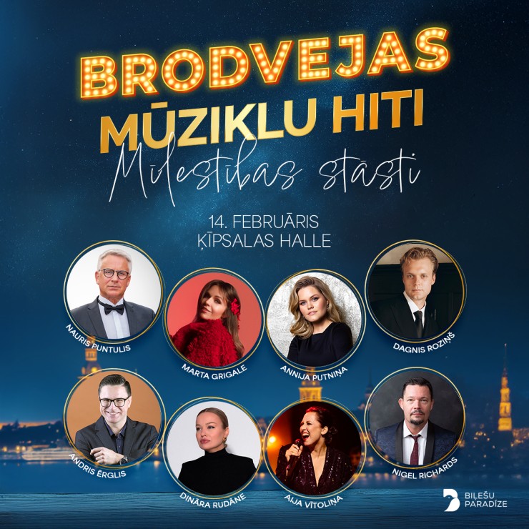 Izrādes "BRODVEJAS MŪZIKLU HITI | MĪLESTĪBAS STĀSTI" attels