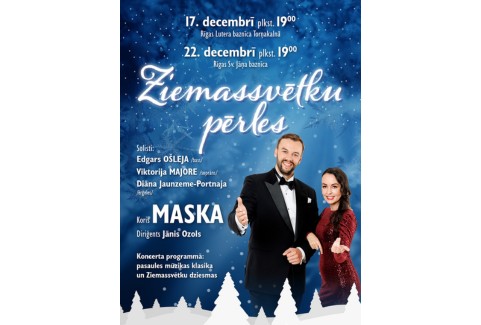 Izrādes "Koncerts “Ziemassvētku pērles” sveču gaismā / Koris “MASKA”, solisti E. Ošleja, V. Majore" attels
