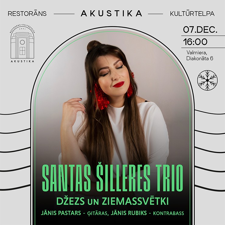 Izrādes "Santas Šilleres TRIO | Džezs un Ziemassvētki | Kultūrtelpā AKUSTIKA, Valmierā" attels