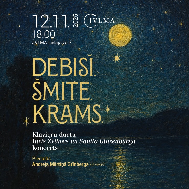 Izrādes "‘’DEBISĪ. KRAMS. ŠMITE’’ Klavieru dueta Jura Žvikova un Sanitas Glazenburgas koncerts" attels