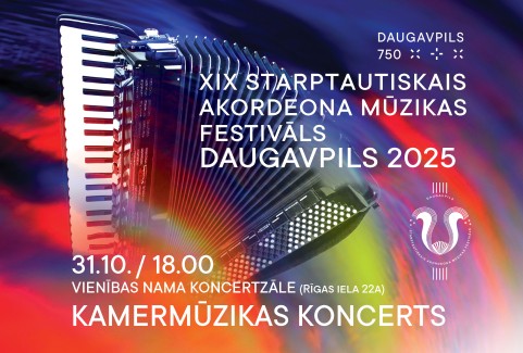 Изображение спектакля "XIX Starptautiskais akordeona mūzikas festivāls „Daugavpils 2025”. Kamermūzikas koncerts."