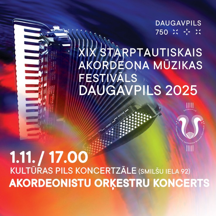Изображение спектакля "XIX Starptautiskais akordeona mūzikas festivāls „Daugavpils 2025”. Akordeonistu  orķestru koncerts"
