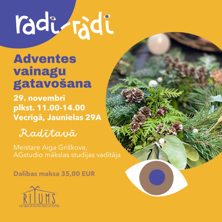 Izrādes "Adventes vainagu gatavošanas meistarklase" attels