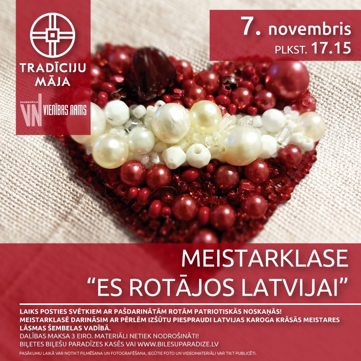 Izrādes "Es rotājos Latvijai | Meistarklase" attels