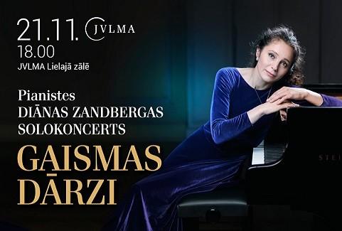 Izrādes "Pianistes Diānas Zandbergas solokoncerts GAISMAS DĀRZI" attels
