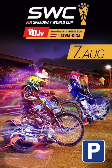 Meklēšanas rezultāta izrādes "AUTOSTĀVVIETA 07.08. | 2026 11.Iv FIM Speedway World Cup Semi-Final 2 - Riga" attels