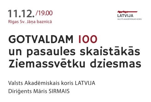 Izrādes "GOTVALDAM 100 un pasaules skaistākās Ziemassvētku dziesmas | koris “Latvija” un Māris Sirmais" attels