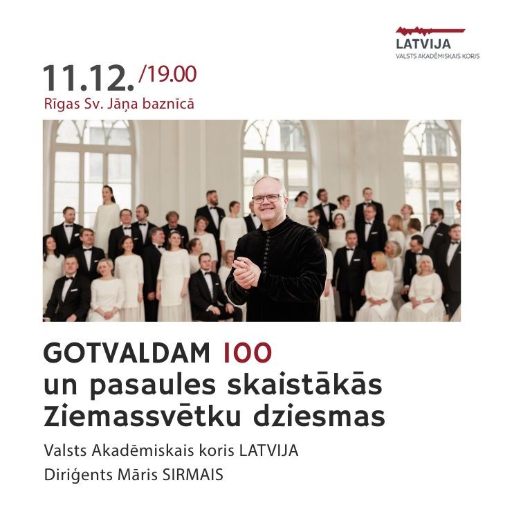Izrādes "GOTVALDAM 100 un pasaules skaistākās Ziemassvētku dziesmas | koris “Latvija” un Māris Sirmais" attels