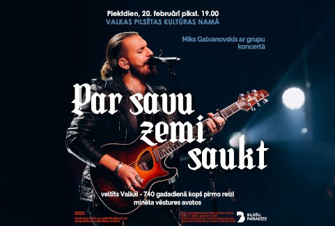 Izrādes "Miks Galvanovskis PAR SAVU ZEMI SAUKT" attels