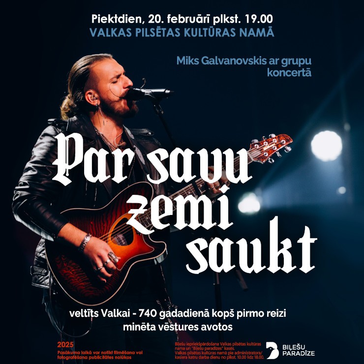 Izrādes "Miks Galvanovskis PAR SAVU ZEMI SAUKT" attels