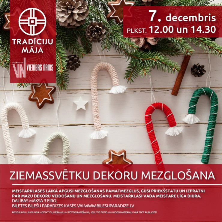 Izrādes "Ziemassvētku dekoru mezglošana | Meistarklase" attels