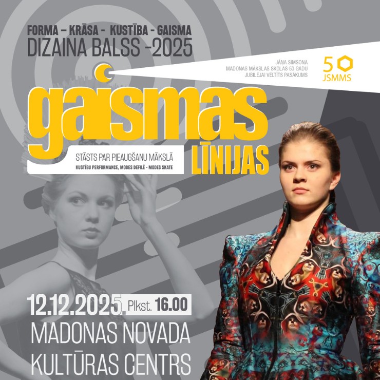Izrādes "DIZAINA BALSS – 2025 | GAISMAS LĪNIJAS – kustību performance, modes defilē – modes skate" attels