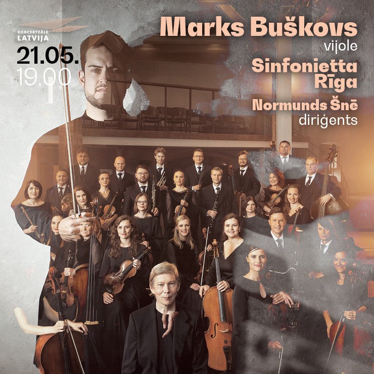 Izrādes "Bezgalīgi mirdzošs ceļš. Marks Buškovs, “Sinfonietta Rīga” un Normunds Šnē" attels