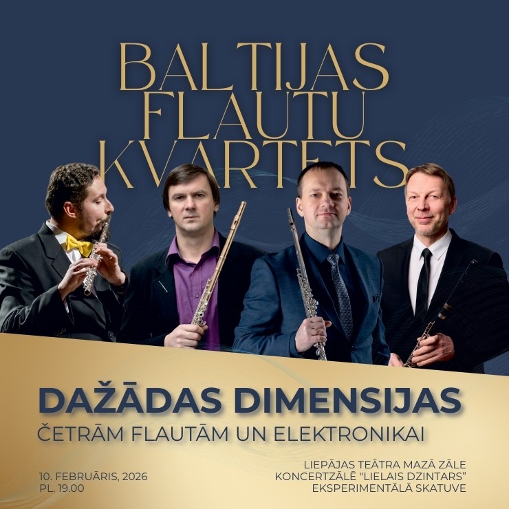 Izrādes "Baltijas Flautu kvartets | DAŽĀDAS DIMENSIJAS četrām flautām un elektronikai" attels