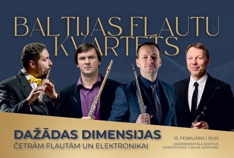 Izrādes "Baltijas Flautu kvartets | DAŽĀDAS DIMENSIJAS četrām flautām un elektronikai" attels