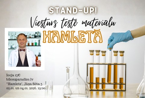 Izrādes "Stand-up comedy “Viesturs Vizulis testē materiālu Hamletā”" attels