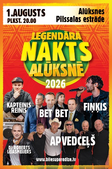 Meklēšanas rezultāta izrādes "LEĢENDĀRĀ NAKTS ALŪKSNĒ 2026" attels