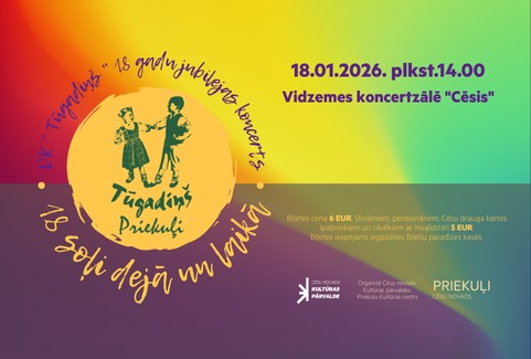 Izrādes "Deju kolektīva "Tūgadiņš" 18 gadu jubilejas koncerts "18 soļi dejā un laikā"" attels
