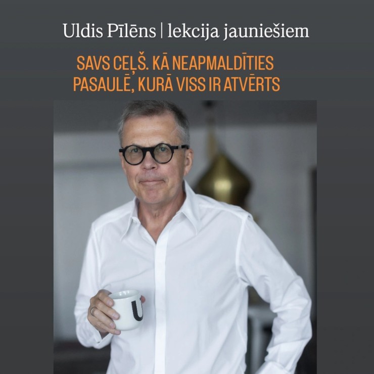 Izrādes "Ulda Pīlēna lekcija jauniešiem. Savs ceļš. Kā neapmaldīties pasaulē, kurā viss ir atvērts." attels