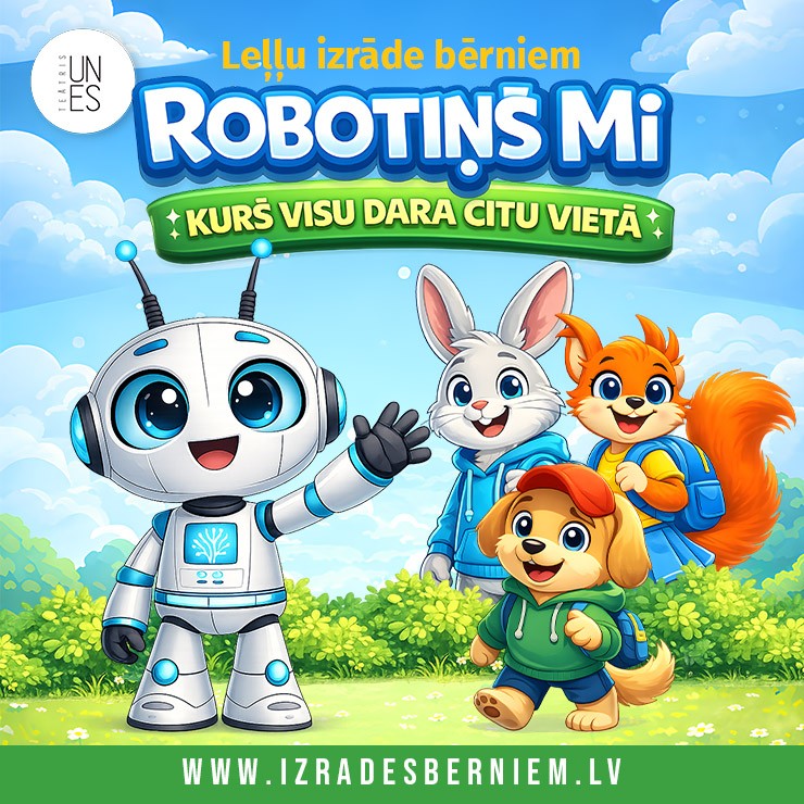 Izrādes "ROBOTIŅŠ MI - KURŠ VISU DARA CITU VIETĀ leļļu izrāde bērniem / TEĀTRIS UN ES" attels