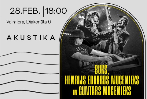 Izrādes "BUKS, Henrijs Eduards Mucenieks & Guntars Mucenieks | Latviešu Roka Gars| kultūrtelpā AKUSTIKA, Valmierā" attels