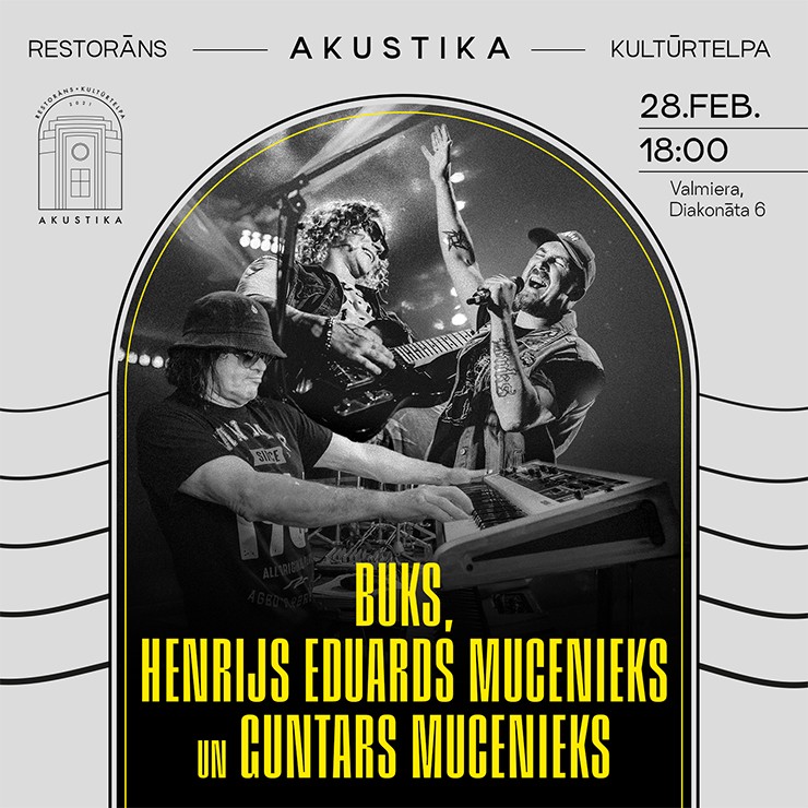 Izrādes "BUKS, Henrijs Eduards Mucenieks & Guntars Mucenieks | Latviešu Roka Gars| kultūrtelpā AKUSTIKA, Valmierā" attels