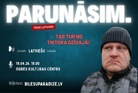 Izrādes "True Latvian - Parunāsim" attels