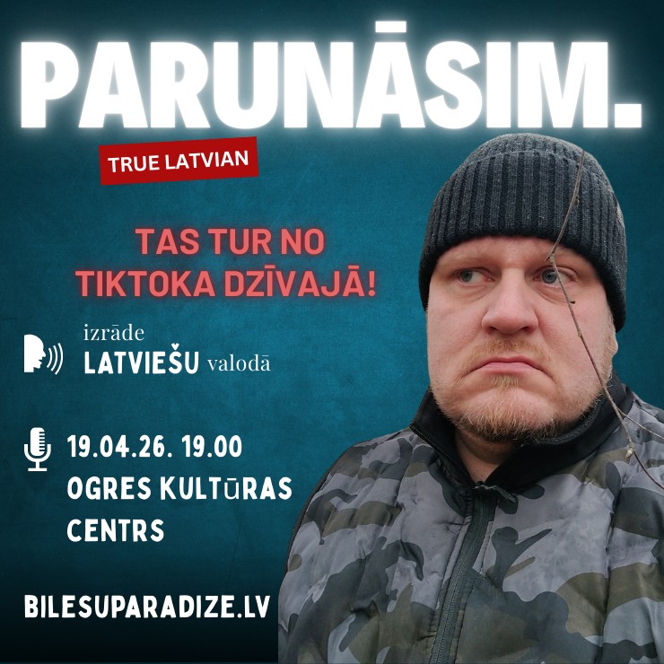 Izrādes "True Latvian - Parunāsim" attels