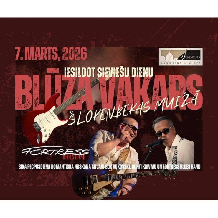 Izrādes "Blūza vakars Šlokenbekas muižā" attels