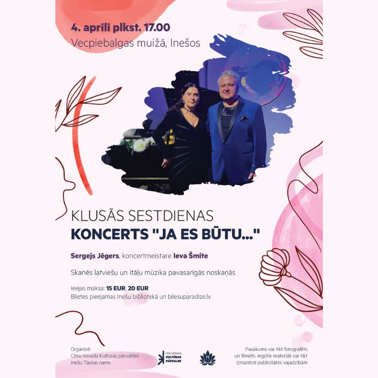 Izrādes "Klusās sestdienas koncerts “Ja es būtu...” Sergejs Jēgers, koncertmeistare Ieva Šmite" attels