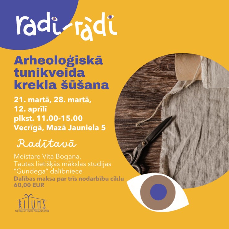 Izrādes "Arheoloģiskā tunikveida krekla šūšana" attels