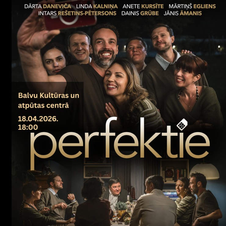 Изображение спектакля "Režisora Dž. Dž. Džilindžera melnā komēdija / drāma "Perfektie""