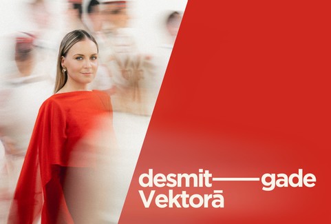 Izrādes "“Dagmāras Bārbales Desmitgade Vektorā”" attels