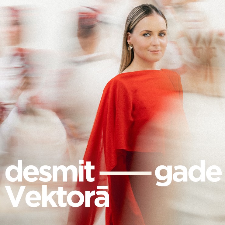 Izrādes "“Dagmāras Bārbales Desmitgade Vektorā”" attels