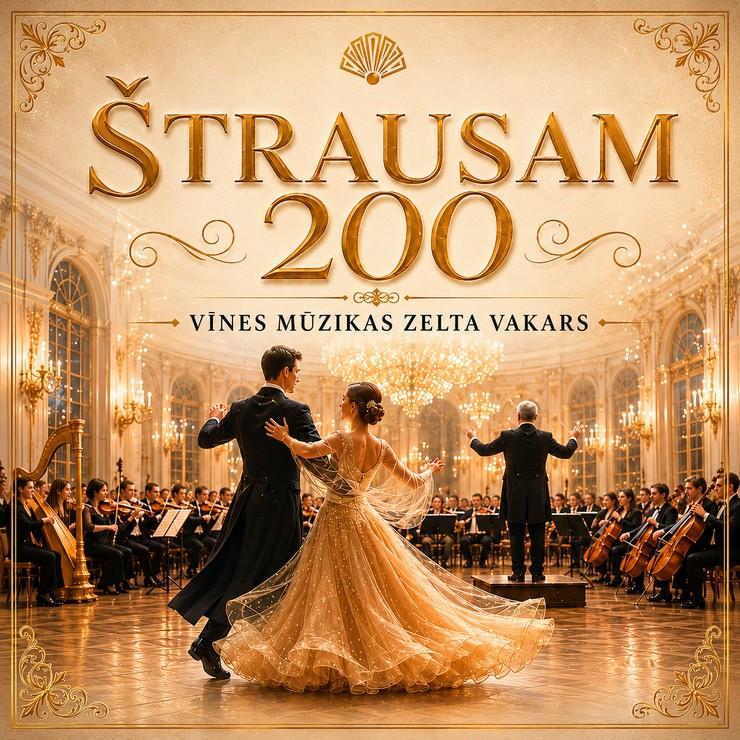 Izrādes "Štrausam 200 - Vīnes mūzikas zelta vakars" attels