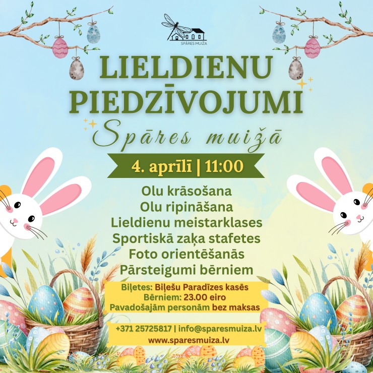 Izrādes "Bērnu Lieldienu piedzīvojums SPĀRĒ, “Spāres muižā”" attels
