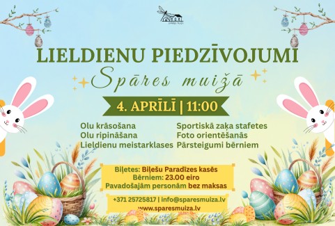 Izrādes "Bērnu Lieldienu piedzīvojums SPĀRĒ, “Spāres muižā”" attels