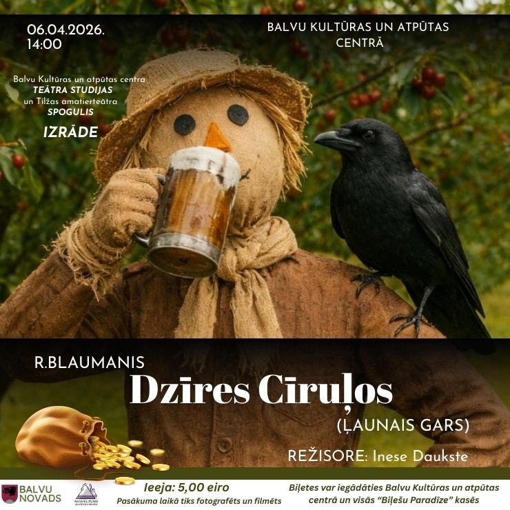 Izrādes "Balvu Kultūras un atpūtas centra Teātra studijas un Tilžas amatierteātra SPOGULIS izrāde Rūdolfs Blaumanis “Dzīres Cīruļos” (Ļaunais gars)" attels
