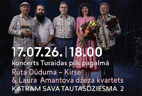 Izrādes "Laura Amantova džeza kvartets & Rūta Dūduma–Ķirse koncertprogrammā “Katram sava tautasdziesma 2”" attels