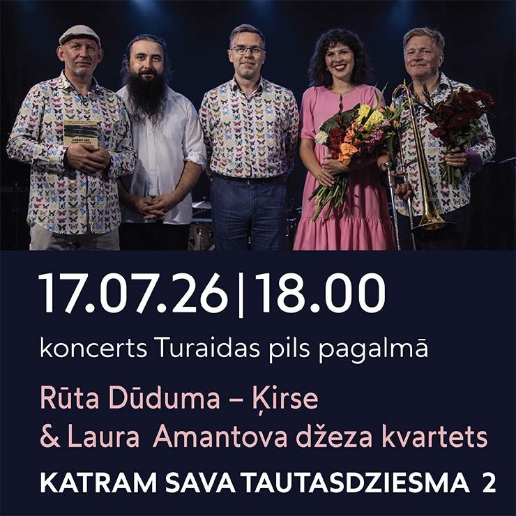 Izrādes "Laura Amantova džeza kvartets & Rūta Dūduma–Ķirse koncertprogrammā “Katram sava tautasdziesma 2”" attels
